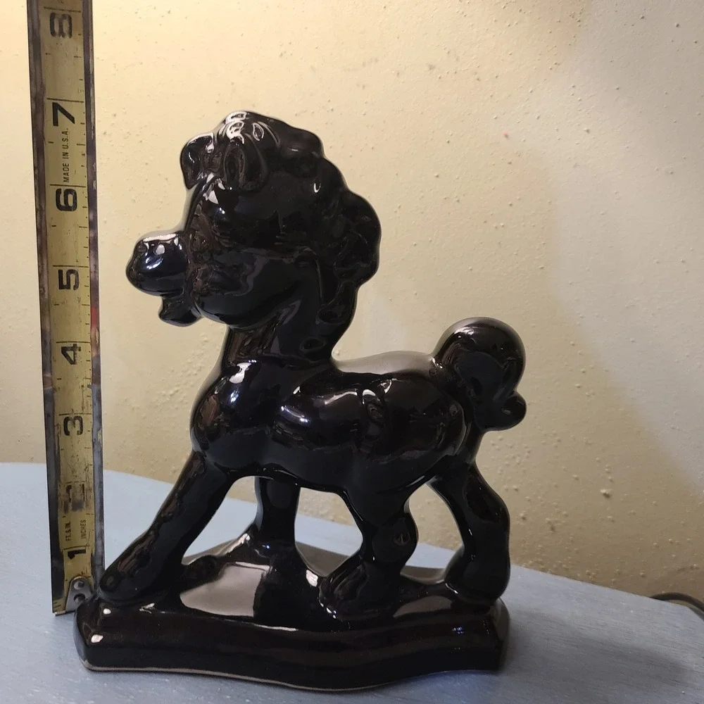Vtg Black MCM Mid Century Modern Ceramic Pony Glossy Glaze Rempel Horse Figurine